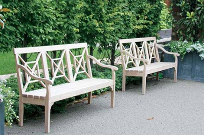 two benches and outdoor space