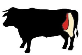 beef round cow illustration